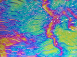 CBS Clear Green Magenta Fusion Ripple 90 COE Dichroic Glass - 3 sizes available!
