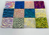 Twelve 1x1 Black and Clear 90 COE Dichroic Sampler Mix Glass Assortment (Lot R)