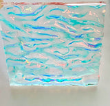 CBS Clear Candy Apple Red CAR 'Granite Ripple' 90 COE Dichroic Glass - 5 sizes available!