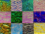 Twelve 1x1 Black and Clear 90 COE Dichroic Sampler Mix Glass Assortment (Lot AA)