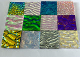 Twelve 1x1 Black and Clear 90 COE Dichroic Sampler Mix Glass Assortment (Lot AA)