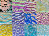 Twelve 1x1 Clear 90 COE Dichroic Sampler Mix Glass Assortment (Lot N)