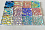 Twelve 1x1 Clear 90 COE Dichroic Sampler Mix Glass Assortment (Lot N)