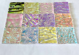 Twelve 1x1 Clear 90 COE Dichroic Sampler Mix Glass Assortment (Lot EE)