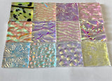 Twelve 1x1 Clear 90 COE Dichroic Sampler Mix Glass Assortment (Lot B)