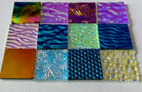 Twelve 1x1 Black and Clear 90 COE Dichroic Sampler Mix Glass Assortment (Lot W)