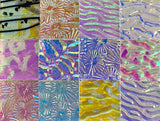 Twelve 1x1 Clear 90 COE Dichroic Sampler Mix Glass Assortment (Lot EE)