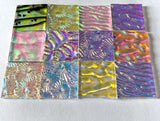 Twelve 1x1 Clear 90 COE Dichroic Sampler Mix Glass Assortment (Lot EE)