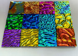 Twelve 1x1 Black 90 COE Dichroic Sampler Mix Glass Assortment (Lot S)