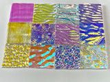 Twelve 1x1 Clear 90 COE Dichroic Sampler Mix Glass Assortment (Lot K)