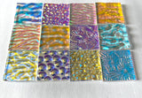 Twelve 1x1 Clear 90 COE Dichroic Sampler Mix Glass Assortment (Lot V)