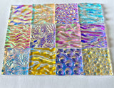 Twelve 1x1 Clear 90 COE Dichroic Sampler Mix Glass Assortment (Lot K)