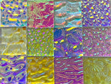 Twelve 1x1 Clear 90 COE Dichroic Sampler Mix Glass Assortment (Lot J)