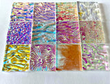 Twelve 1x1 Clear 90 COE Dichroic Sampler Mix Glass Assortment (Lot B)