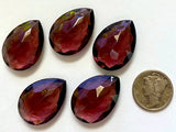 Vintage 25x18mm Amethyst Purple Pear Teardrop (5) Double Faceted Glass Jewels