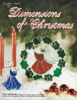 1989 'Dimensions of Christmas' Stained Glass Pattern Book Angels Nativity Ornaments