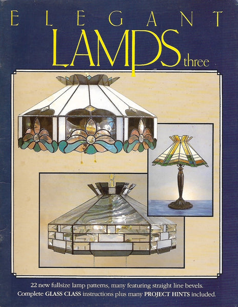 OOP 1992 ' Elegant Lamps 3' Stained Glass Pattern Book - Awesome lamp shade patterns!