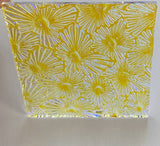 Thin Clear CBS Yellow Blue Florentine 90 COE Dichroic Glass - 5 sizes available!