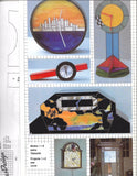 1990 OOP GlasDesign Clocks Stained Glass Patterns - 3D Floral Panther Unique Abstract