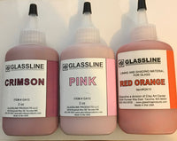 Glassline 'Crimson, Red Orange and Pink' Fusing Glass Paints Set - Perfect for floral shading!