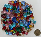 Small Two (2) Ounce Vintage Glass Jewel Assortment 4mm-14mm - Read description - Small jewels!