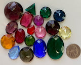 1/4 lb Lg. Vintage Double Faceted Glass Jewel Assts - (7) Lots available - Damaged/Flawed - Read description!