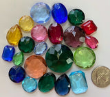 1/4 lb Lg. Vintage Double Faceted Glass Jewel Assts - (7) Lots available - Damaged/Flawed - Read description!