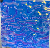 Thin Clear CBS Cyan Copper 'Ripple' 90 COE Dichroic Glass - 5 sizes available!
