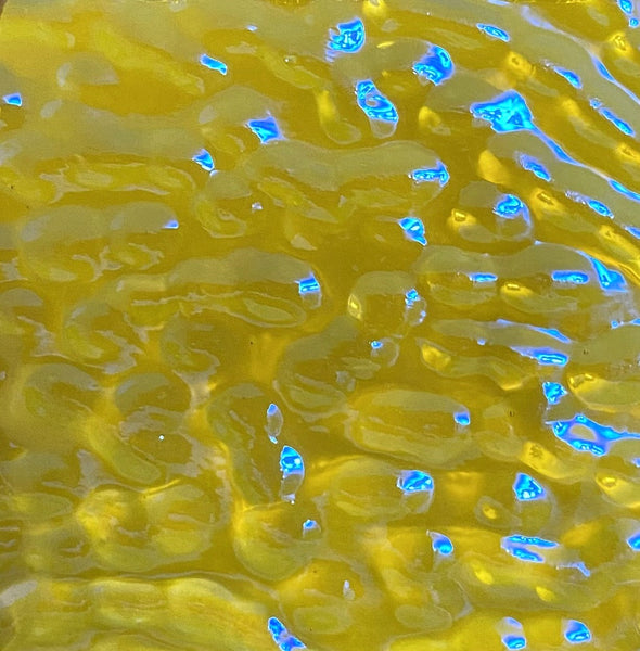 Clear Yellow Blue Ripple 3x3 90 COE Dichroic Glass- 5 sizes available!