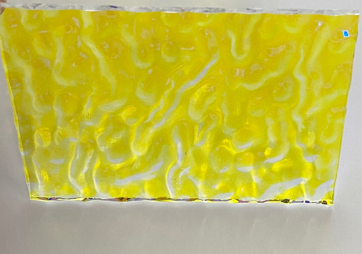 Clear Yellow Blue Ripple 90 COE Dichroic Glass- 5 sizes available ...