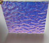 Thin Clear CBS Cyan Copper 'Ripple' 90 COE Dichroic Glass - 5 sizes available!
