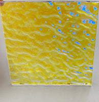 Clear Yellow Blue Ripple 3x3 90 COE Dichroic Glass- 5 sizes available!