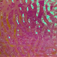 Clear Bullseye CBS Pink Teal Ripple 90 COE Dichroic Glass - 5 sizes available!