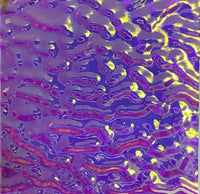 Clear CBS Rainbow Pink Purple Ripple 90 COE Dichroic Glass - Beautiful!