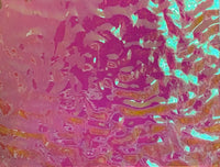 Clear Bullseye CBS Pink Teal Ripple 90 COE Dichroic Glass - 5 sizes available!