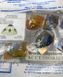 Large Vintage Iridescent Cast Glass Scarab Beetle Tiffany Lamp Pattern Accent Jewel Set