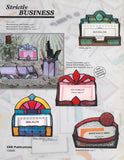 Vintage OOP 2000 'Strictly Business' Stained Glass Pattern Book - Business card holders and desk accessories!