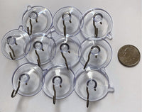 Stained Glass Suction Cups (10) with Metal Hook for hanging suncatchers