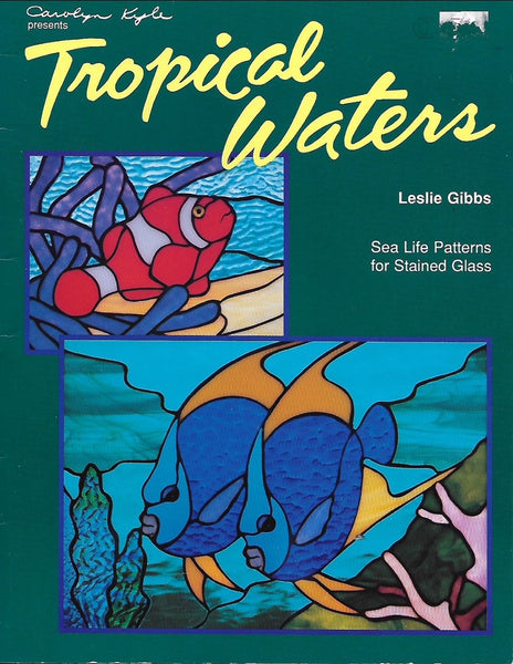 Vintage 1989 'Tropical Waters' Stained Glass Pattern Book - Wonderful sea life patterns!