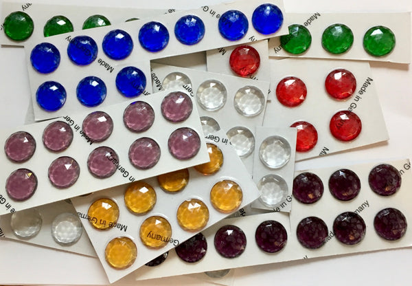 15mm Faceted Glass Jewels for Stained Glass and Lead - 11 colors available!