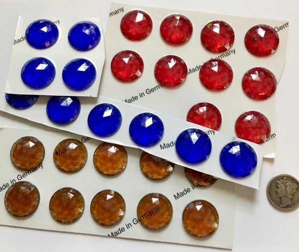 18mm Faceted Glass Jewels for Stained Glass and Lead