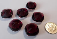 Vintage 18mm Octagon Dark Amethyst Cushion Glass Jewels