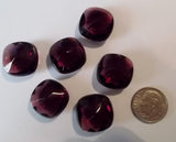 Vintage 18mm Octagon Dark Amethyst Cushion Glass Jewels