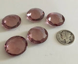Vintage 20mm Light Amethyst Purple (5) Double Faceted Glass Jewels