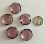 Vintage 20mm Light Amethyst Purple (5) Double Faceted Glass Jewels