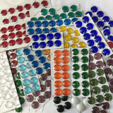 Round 25mm (1") Faceted Glass Jewels for Stained Glass and Lead