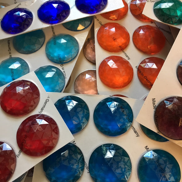 35mm Faceted Glass Jewels for Stained Glass and Lead - Fifteen (15) Colors Available!