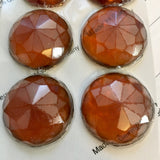 High Dome 36x15mm Round Faceted Glass Jewel - 7 Colors available!