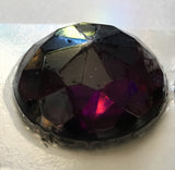 High Dome 36x15mm Round Faceted Glass Jewel - 7 Colors available!