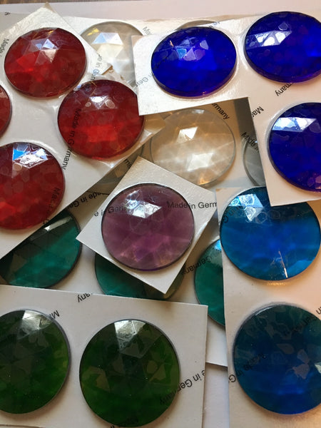 12 ASSORTED 40MM GLASS GEMS